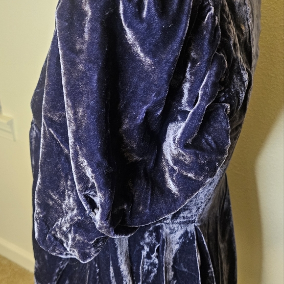 Free People Adelle Velvet Tunic Babydoll Dress Blue Size XS - Picture 6 of 10